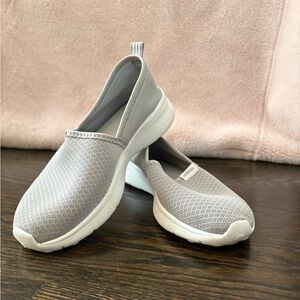 adidas Women's Light Gray Slip-On Sneakers